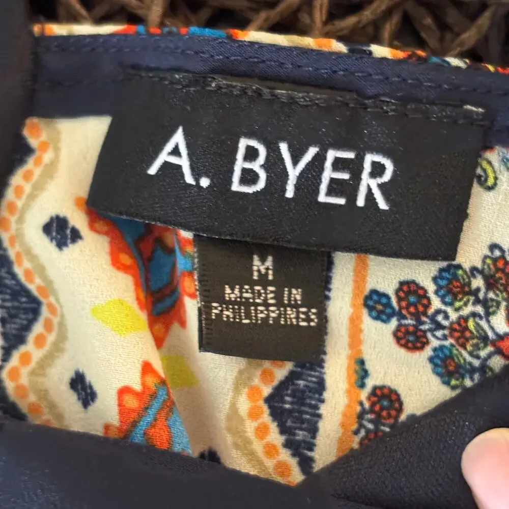 A. Byer Juniors Boho Medium Tribal Print Shift Dress